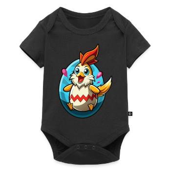 Happy Easter - Easter Chicken - Easter Egg - Gift - Baby Premium short-sleeve bodysuit - black - Front
