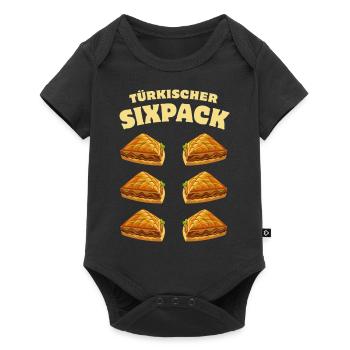 Baklava - Türkischer Sixpack - Süßspeise - Spruch - Baby Premium Kurzarmbody - Schwarz - Vorne