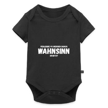 Fehlende Ps werden durch Wahnsinn ersetzt - Baby Premium Kurzarmbody - Schwarz - Vorne