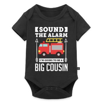 Sound The Alarm I'm Going To Be A Big Cousin - Baby Premium short-sleeve bodysuit - black - Front