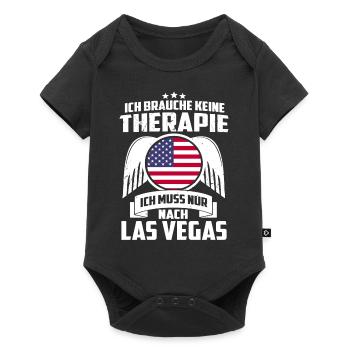 LAS VEGAS - KEINE THERAPIE - USA SPRUCH - GESCHENK - Baby Premium Kurzarmbody - Schwarz - Vorne