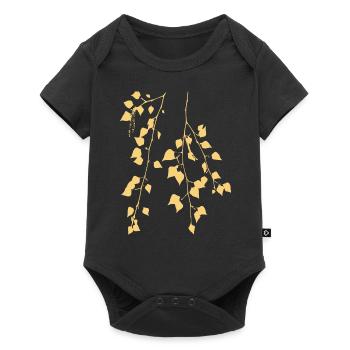Birch Branch - Nature - Sustainable - Forest Tree - Baby Premium short-sleeve bodysuit - black - Front