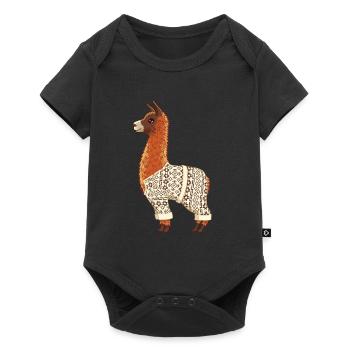 Llamas in Piyamas - Calico - Baby Premium short-sleeve bodysuit - black - Front
