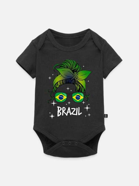 Brasilien - Baby Premium Kurzarmbody - Schwarz