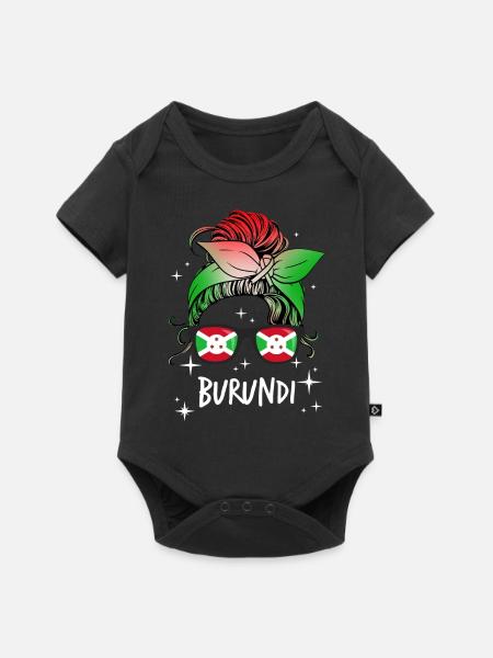 Burundi - Baby Premium Kurzarmbody - Schwarz