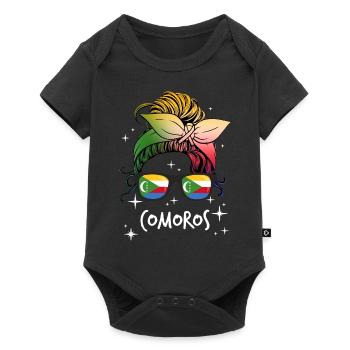 Komoren - Baby Premium Kurzarmbody - Schwarz - Vorne