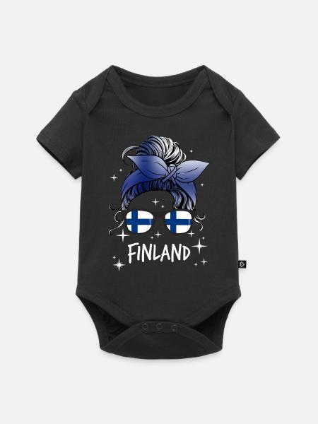Finnland - Baby Premium Kurzarmbody - Schwarz