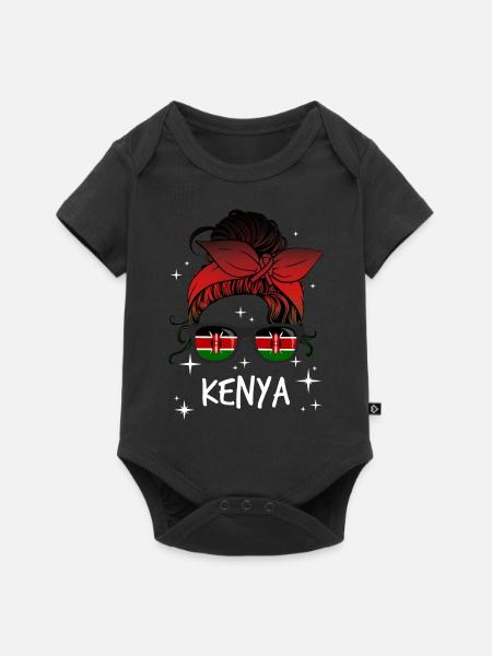 Kenia - Baby Premium Kurzarmbody - Schwarz