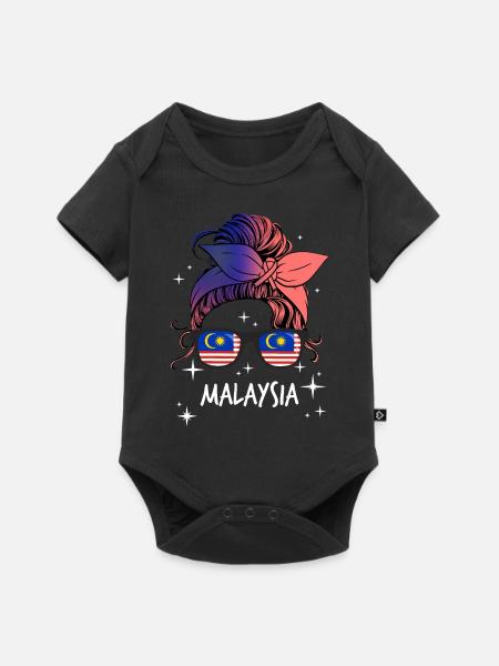 Malaysia - Baby Premium Kurzarmbody - Schwarz