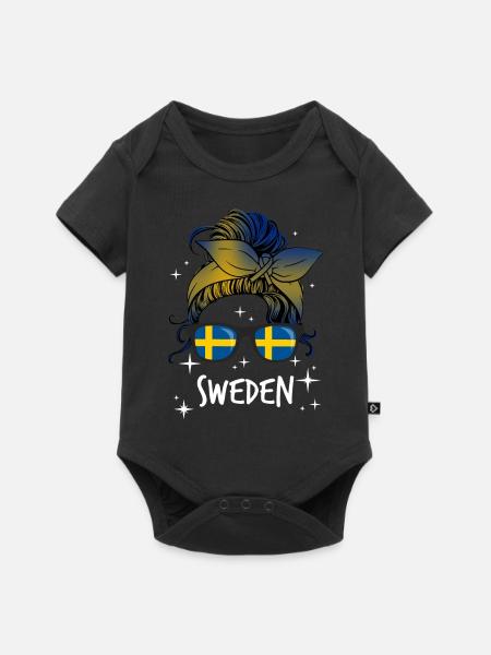 Schweden - Baby Premium Kurzarmbody - Schwarz