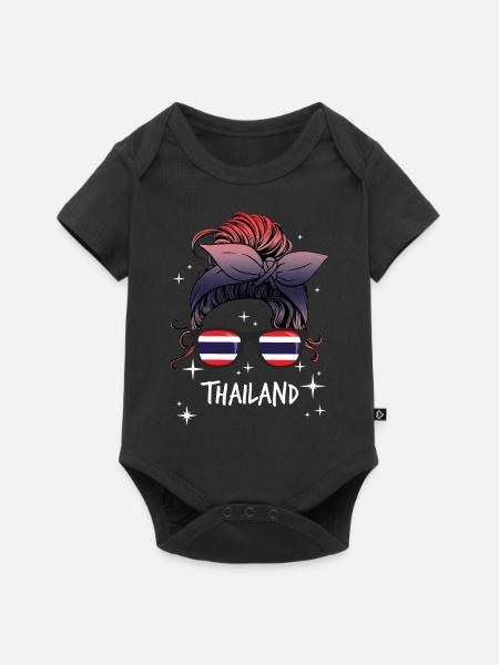 Thailand - Baby Premium Kurzarmbody - Schwarz