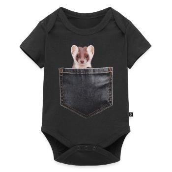 Wiesel - Baby Premium Kurzarmbody - Schwarz - Vorne