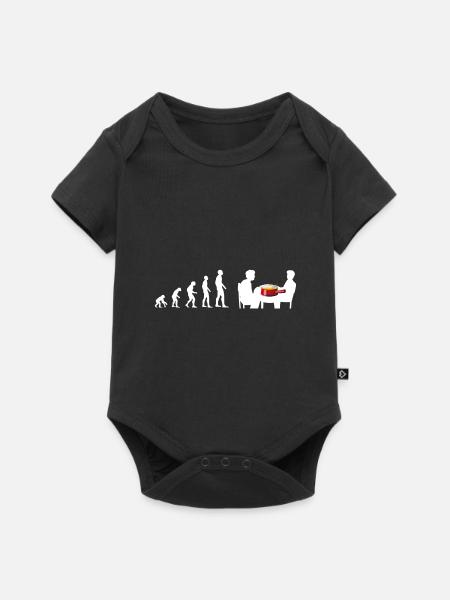 Evoluzione Kaese Fondue Svizzera - Body Premium a maniche corte per neonati  - nero