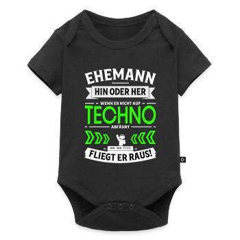 Ehemann steht nicht auf Techno - Techno Geschenk - Baby Premium Kurzarmbody - Schwarz - Vorne