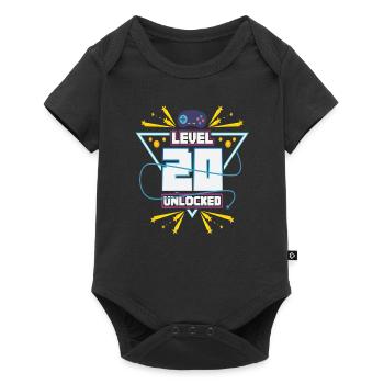 Level Up Gamer Zocker Gaming 20er Nerd Geschenk - Baby Premium Kurzarmbody - Schwarz - Vorne