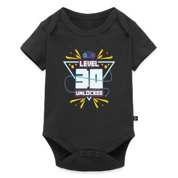 Level Up Gamer Zocker Gaming 30er Nerd Geschenk - Baby Premium Kurzarmbody - Schwarz - Vorne