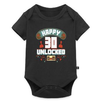 Level Up Gamer Zocker Gaming 30er Retro Geschenk - Baby Premium Kurzarmbody - Schwarz - Vorne