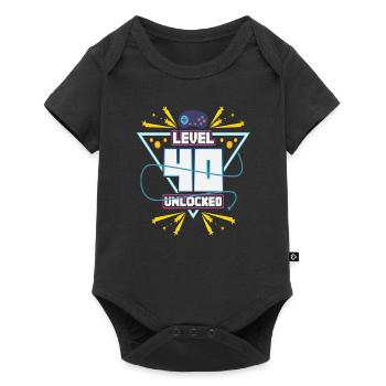 Level Up Gamer Zocker Gaming 40er Nerd Geschenk - Baby Premium Kurzarmbody - Schwarz - Vorne