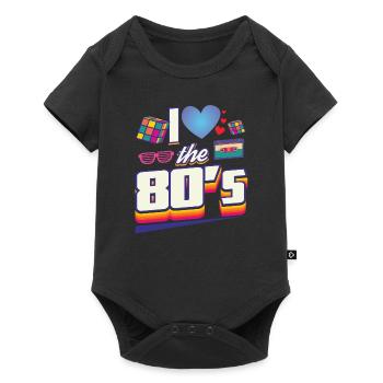 I Love 80s 80s Themed Party Outfit Gift - Baby Premium short-sleeve bodysuit - black - Front