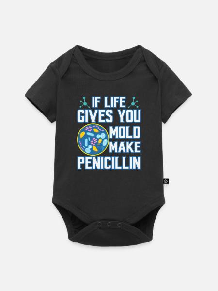 Biology saying teacher student penicillin gift - Baby Premium short-sleeve bodysuit - black