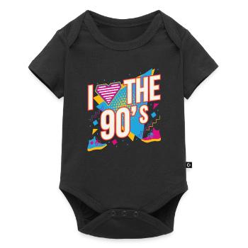 I Love 90s 90s Motto Party Outfit Gift - Baby Premium short-sleeve bodysuit - black - Front