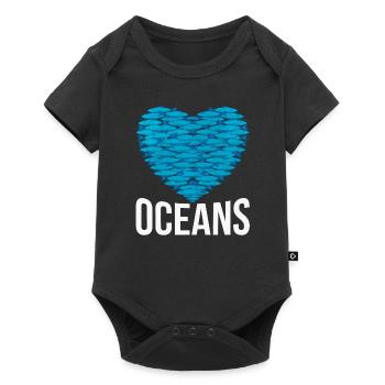 Sauvez le cadeau écologique de la mer, de la terre, de la mer - Body à manches courtes Premium Bébé - noir - Devant