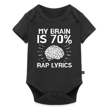 Brain Is 70% Rap Lyrics Funny Rapper Music Gift - Baby Premium short-sleeve bodysuit - black - Front