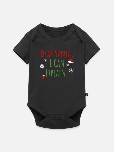 Dear Santa I Can Explain - Baby Premium Kurzarmbody - Schwarz