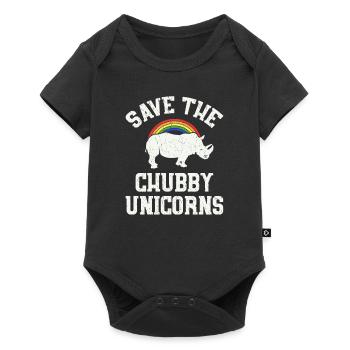 Save The Chubby Unicorns - Klimawandel - Baby Premium Kurzarmbody - Schwarz - Vorne