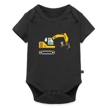 Excavator Construction Site Professions Excavator Operator Gift - Baby Premium short-sleeve bodysuit - black - Front