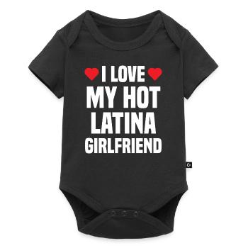 J'aime mon copain cadeau copine latina chaude - Body à manches courtes Premium Bébé - noir - Devant