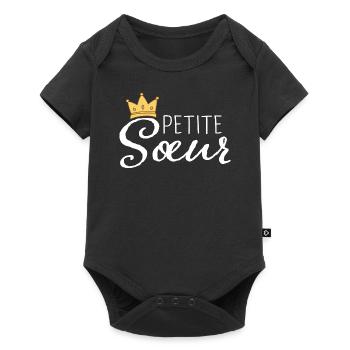 Petite sœur sœur filles françaises - Body à manches courtes Premium Bébé - noir - Devant