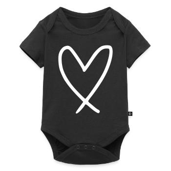 Émoji de coeur esquisse - Body à manches courtes Premium Bébé - noir - Devant