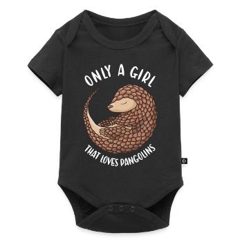 Seulement une fille qui aime pangolins pangolin - Body à manches courtes Premium Bébé - noir - Devant