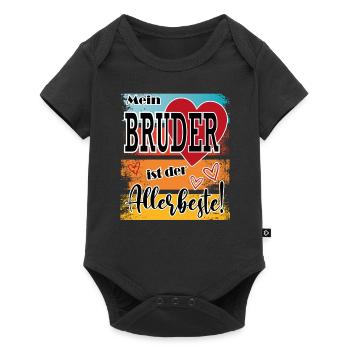 Bester Bruder Best Brother - Baby Premium Kurzarmbody - Schwarz - Vorne