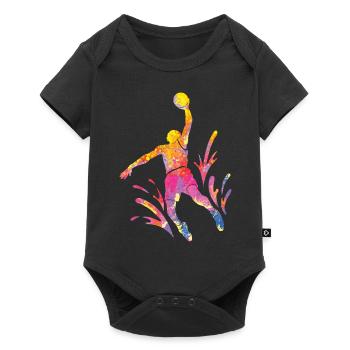 Basketteur Coloré Paint Slam Dunk Sports - Body à manches courtes Premium Bébé - noir - Devant