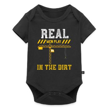 Real Men Play In The Dirt - Baby Premium Kurzarmbody - Schwarz - Vorne