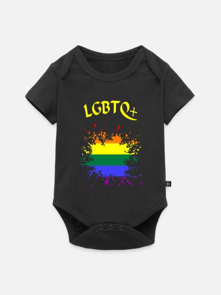 LGBTQ Kleks - Baby Premium Kurzarmbody - Schwarz
