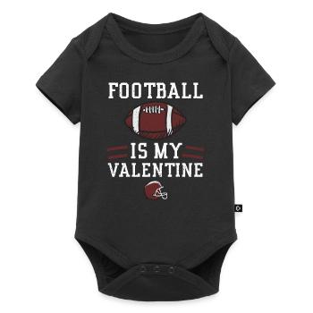 Le football est mon valentin - Body à manches courtes Premium Bébé - noir - Devant
