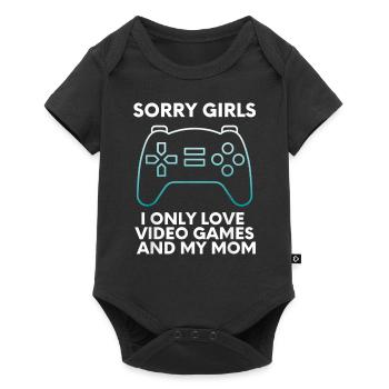 I Love My Mom And Video Games - Baby Premium short-sleeve bodysuit - black - Front