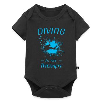 diving, tauchen, scuba diver - Baby Premium Kurzarmbody - Schwarz - Vorne