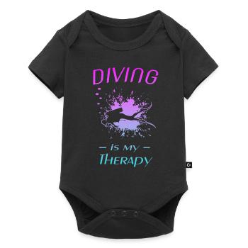Spruch für Taucher, Diving - Baby Premium Kurzarmbody - Schwarz - Vorne
