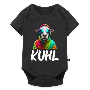 Kuhl Kuh Rind Bauer Landwirt Lustiger Spruch Farm - Baby Premium Kurzarmbody - Schwarz - Vorne