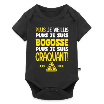 plus je vieillis plus je suis craquant - Body à manches courtes Premium Bébé - noir - Devant