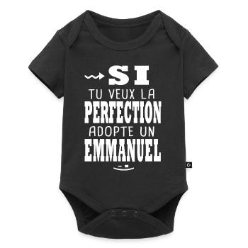 Emmanuel Si tu veux la perfection Cadeau emmanuel - Body à manches courtes Premium Bébé - noir - Devant