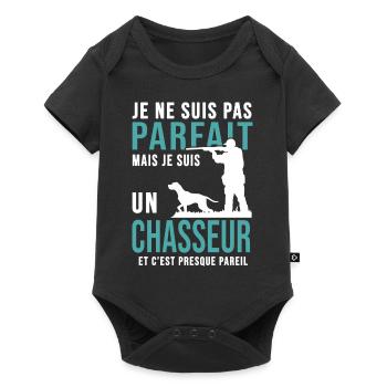 Chasse parfait je suis chasseur cadeau papa fête - Body à manches courtes Premium Bébé - noir - Devant
