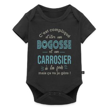 carrosier bogosse Cadeau humour carrosier garage - Body à manches courtes Premium Bébé - noir - Devant