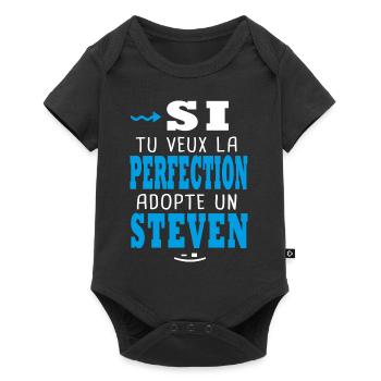 Steven Si tu veux la perfection adopte un steven - Body à manches courtes Premium Bébé - noir - Devant