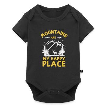 Die Berge sind mein Happy Place - Baby Premium Kurzarmbody - Schwarz - Vorne