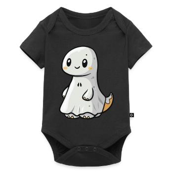 Dinosaur brontosaurus Halloween ghost - Baby Premium short-sleeve bodysuit - black - Front